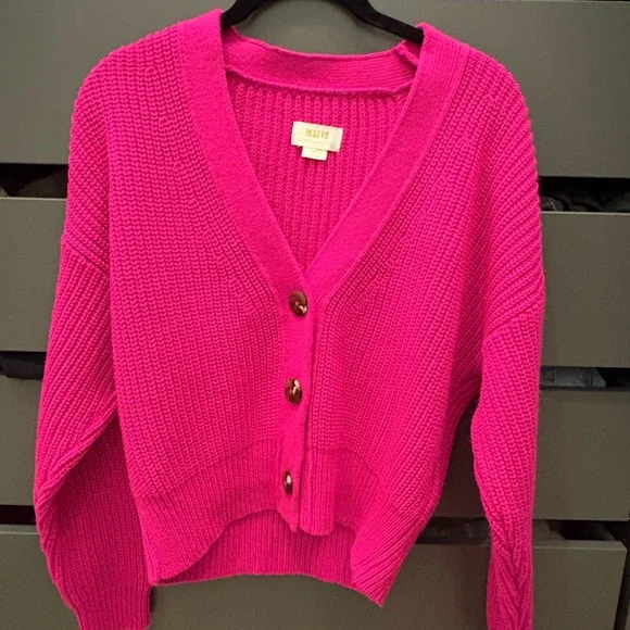 Anthropologie by Maeve Fuchsia Magenta Cardigan Sweater XS - Picture 5 of 7